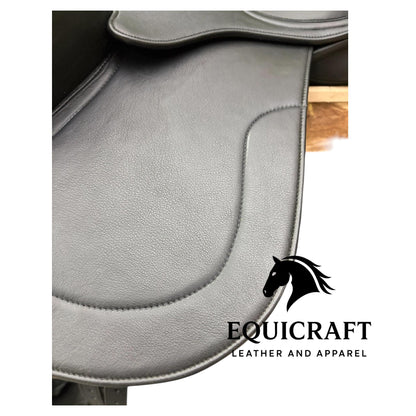 Black Leather Dressage Saddle | Long Flap English Saddle