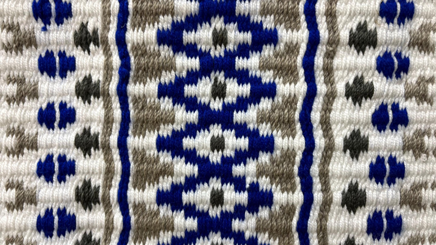 White Blue Grey Wool Western Saddle Pad – Aztec Diamond Show Pad | Horse Blanket Barrel Racing Rodeo Ranch Tack