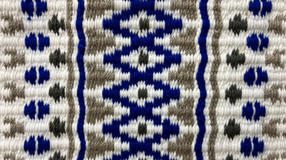White Blue Grey Wool Western Saddle Pad – Aztec Diamond Show Pad | Horse Blanket Barrel Racing Rodeo Ranch Tack