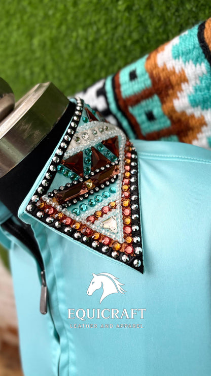 Rhinestone Western Show Shirt & Wool Saddle Blanket | Showmanship Apparel Set
