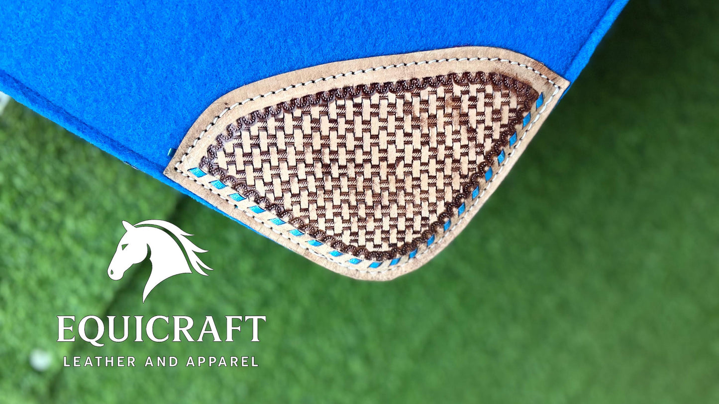 18 MM Woollen  Felt Western Saddle Pad | Hand-Carved Leather Horse Tack