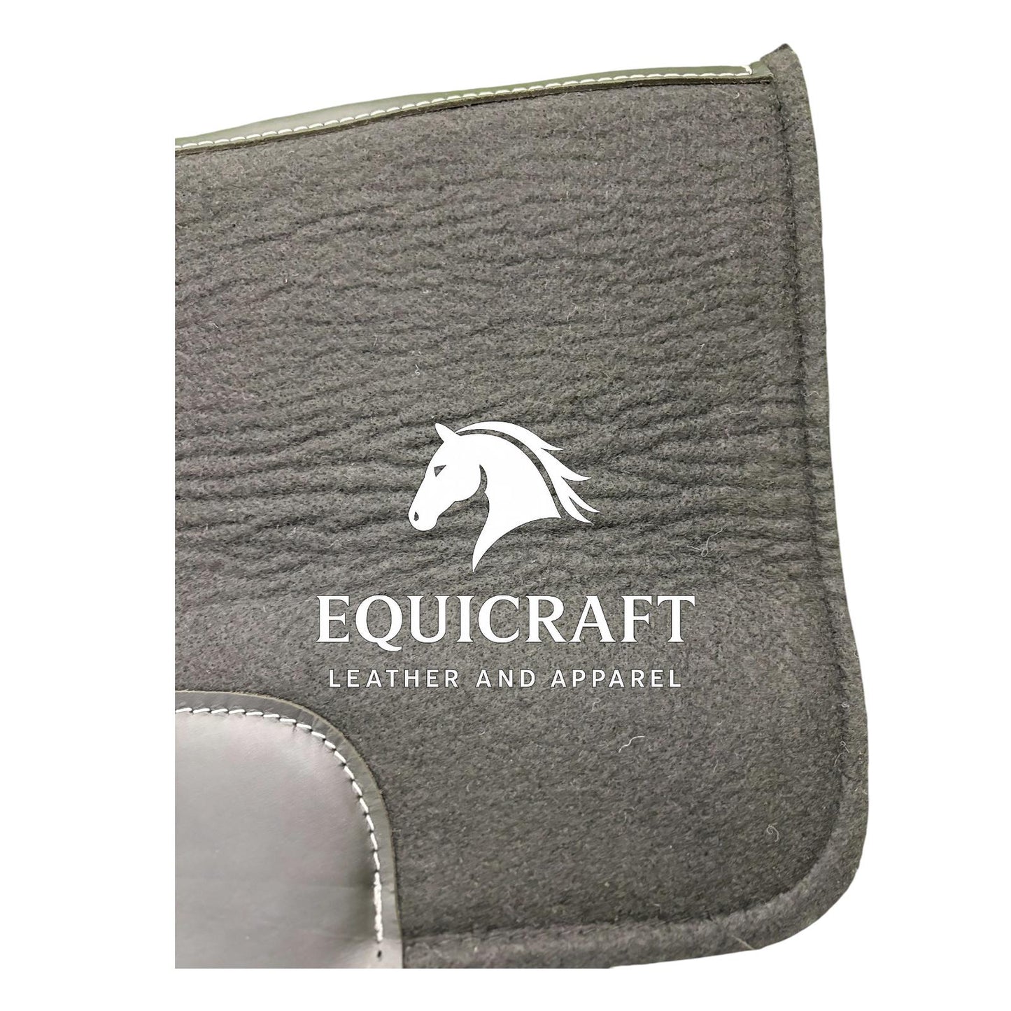 18 MM Black Woollen Felt Saddle Pad with Leather | Western Riding Pad | 30X30" & 32X32"