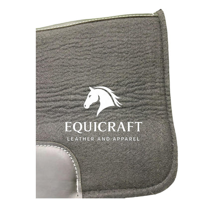 18 MM Black Woollen Felt Saddle Pad with Leather | Western Riding Pad | 30X30" & 32X32"