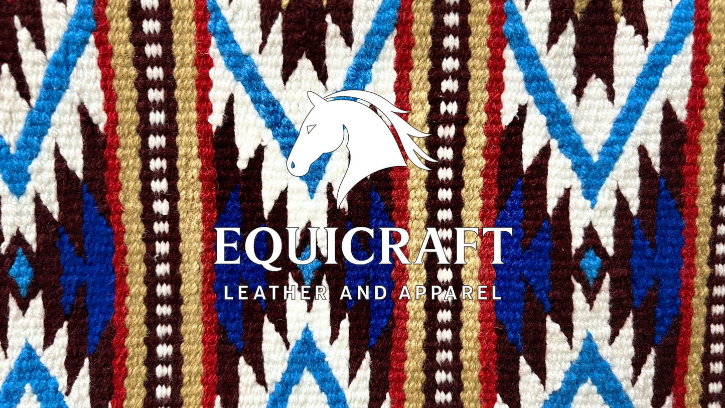 Burgundy Multicolor Wool Western Saddle Blanket – Diamond Show Blanket |Horse Pad Rodeo Ranch Tack