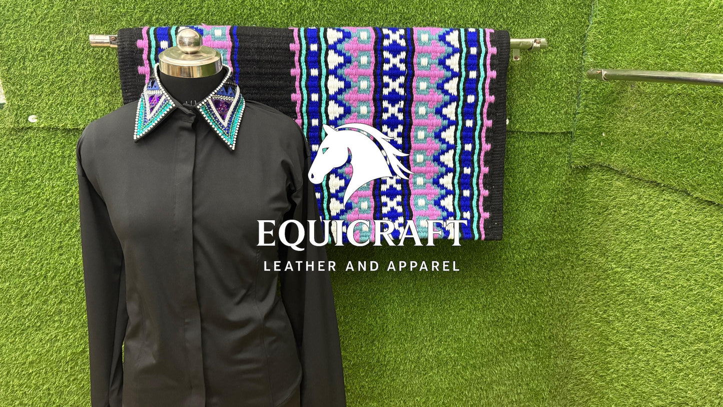 Western Showmanship Set | Crystal Show Shirt with Wool Saddle Blanket | Custom Options