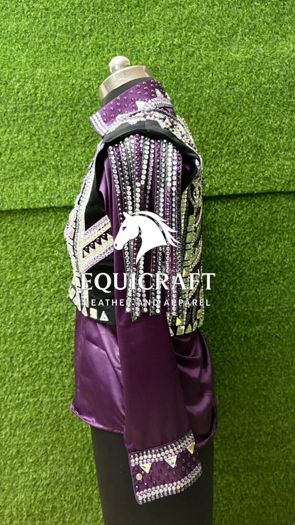 Purple Bolero + Matching Long Sleeve Shirt western show Bolero Set All sizes