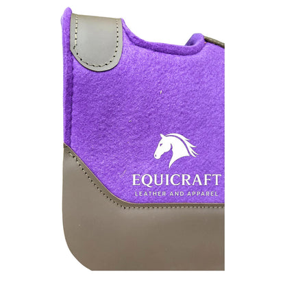 18 MM purple  Woollen Felt Saddle Pad with Leather | Western Riding Pad | 30X30" & 32X32"