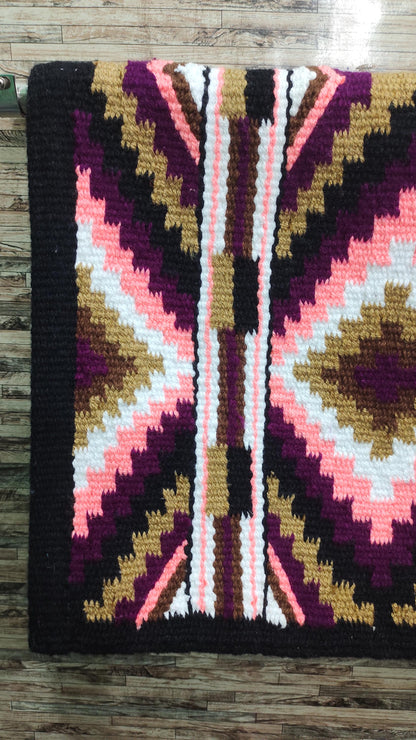Purple Pink Wool Western Saddle Blanket  Horse Pad Rodeo Ranch Tack Diamond Show Blanket |