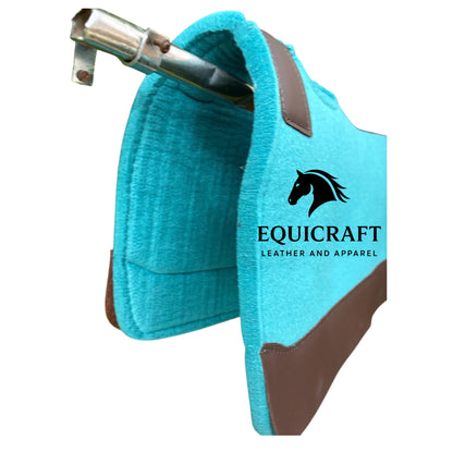 18 MM Woollen  Felt Saddle Pad with Leather | Western Riding Pad | 30X30" & 32X32"