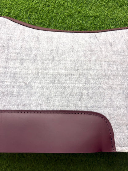 18 MM Grey Woollen  Felt Saddle Pad with Leather | Western Riding Pad | 30X30" & 32X32"