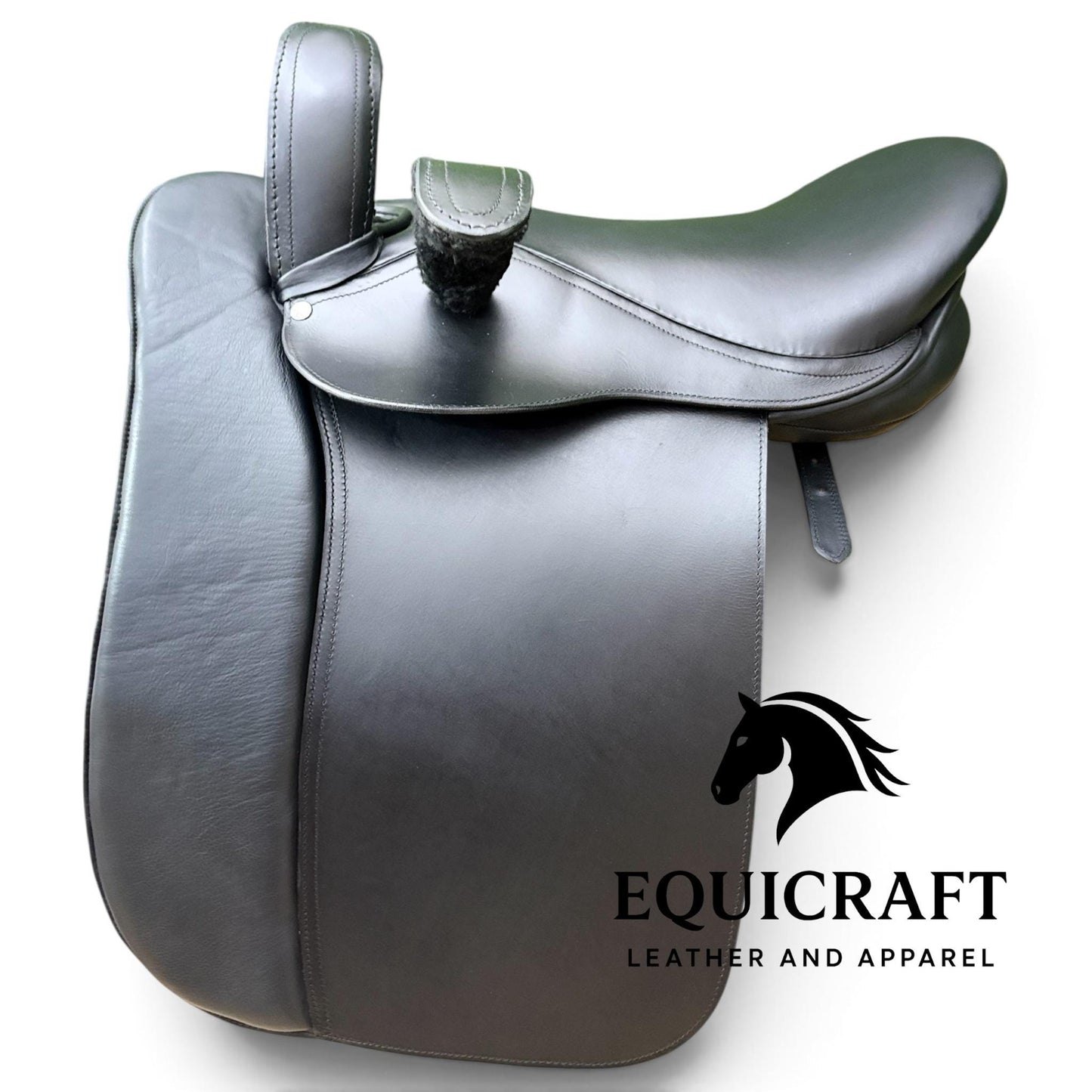 Genuine Leather Side Saddle for Women, Handmade Black Equestrian Riding Saddle, Vintage Style Horse Saddle, Traditional Leather Tack