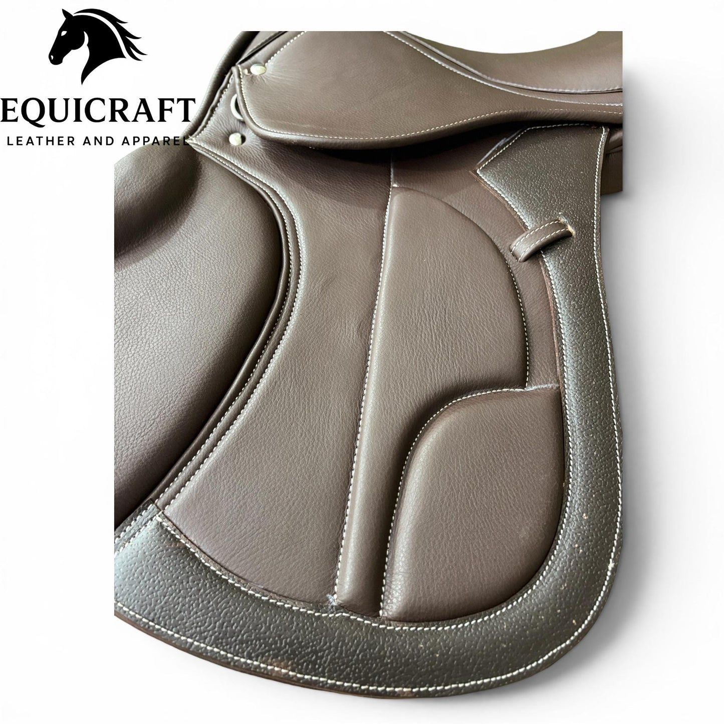 Brown Leather English Jumping Saddle | Close Contact Horse Saddle | Comfortable Riding Tack