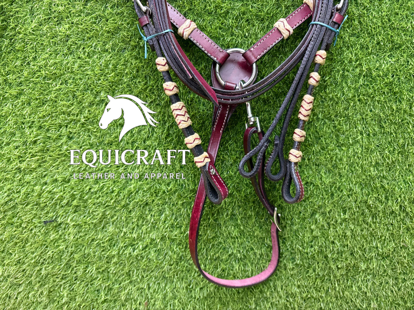 Burgundy Braided Rawhide Western Headstall & Breast Collar Set – Plain Horse Tack | Barrel Racing Rodeo Cowboy Gear