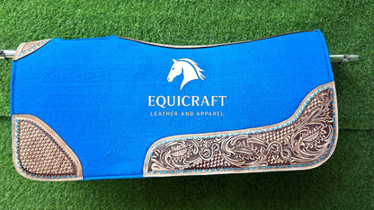 18 MM Woollen  Felt Western Saddle Pad | Hand-Carved Leather Horse Tack
