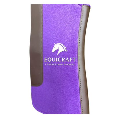 18 MM purple  Woollen Felt Saddle Pad with Leather | Western Riding Pad | 30X30" & 32X32"