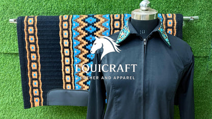 Western Show Set | Crystal Shirt + Handwoven Wool Saddle Blanket | Competition Horse Tack