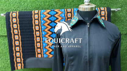 Western Show Set | Crystal Shirt + Handwoven Wool Saddle Blanket | Competition Horse Tack