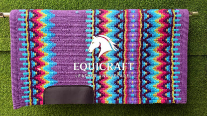 Western Saddle Pad | Purple Saddle Blanket | Wool Horse Pad | Multicolor Southwest Show Pad | Horse Tack Gift