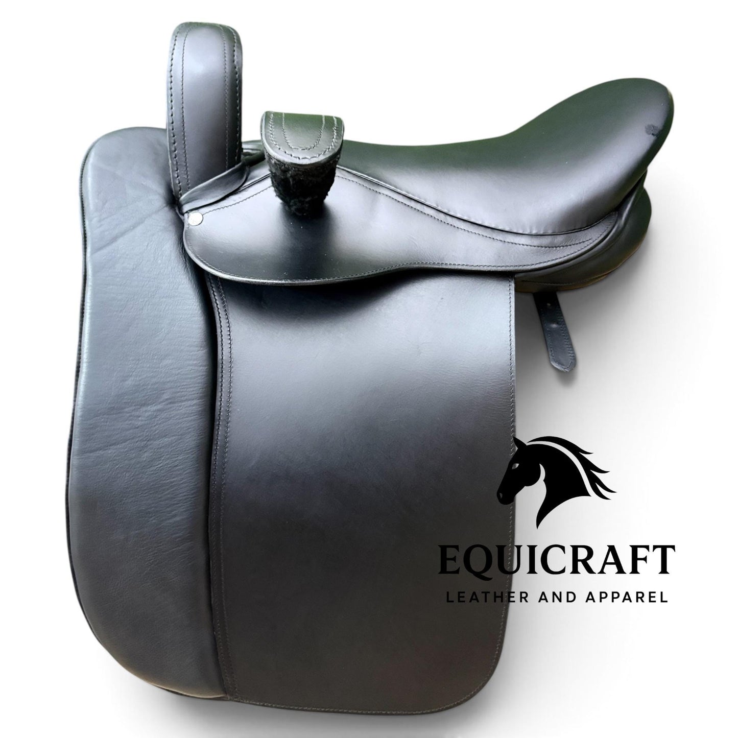 Genuine Leather Side Saddle for Women, Handmade Black Equestrian Riding Saddle, Vintage Style Horse Saddle, Traditional Leather Tack