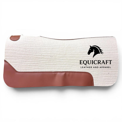18 MM Cream  Woollen Felt Saddle Pad with Leather | Western Riding Pad | 30X30" & 32X32"
