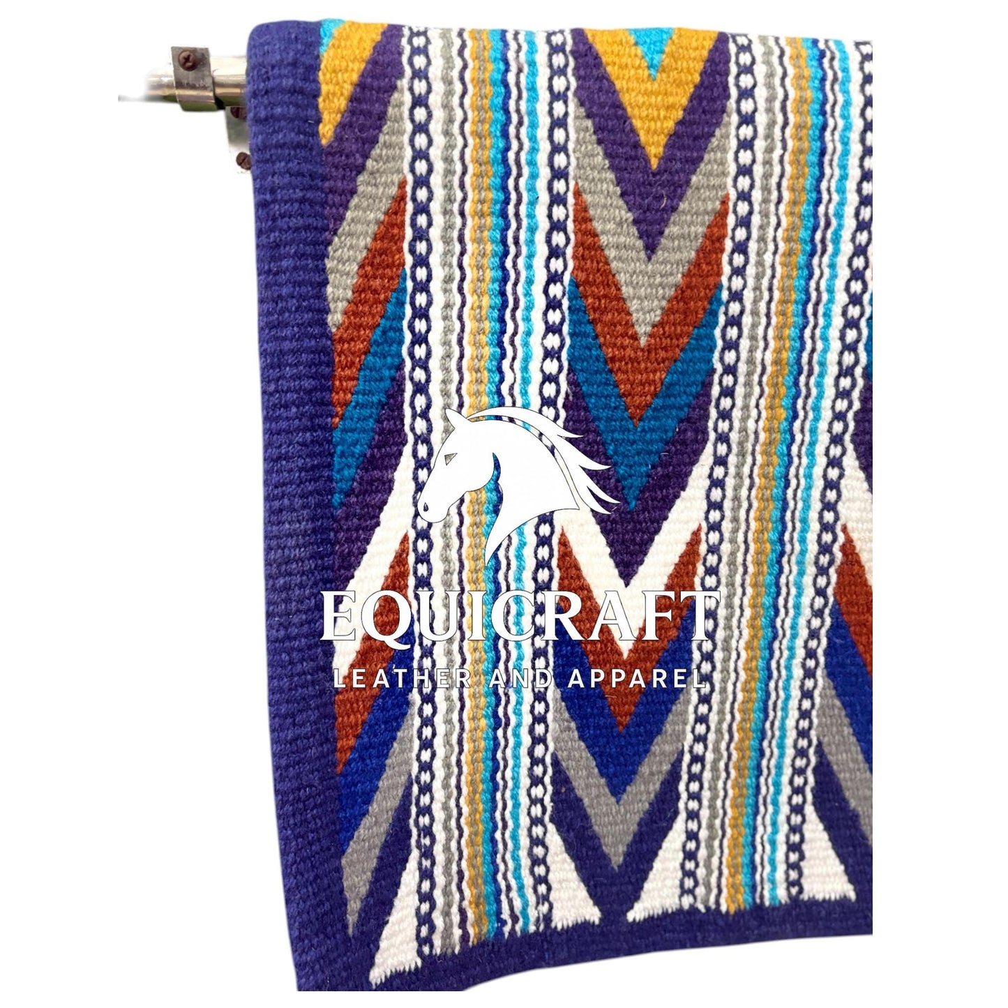 Purple Multicolor Wool Western Saddle Blanket – Aztec Chevron Show Blanket | Horse Pad Barrel Racing Rodeo Tack SIZE 34X42