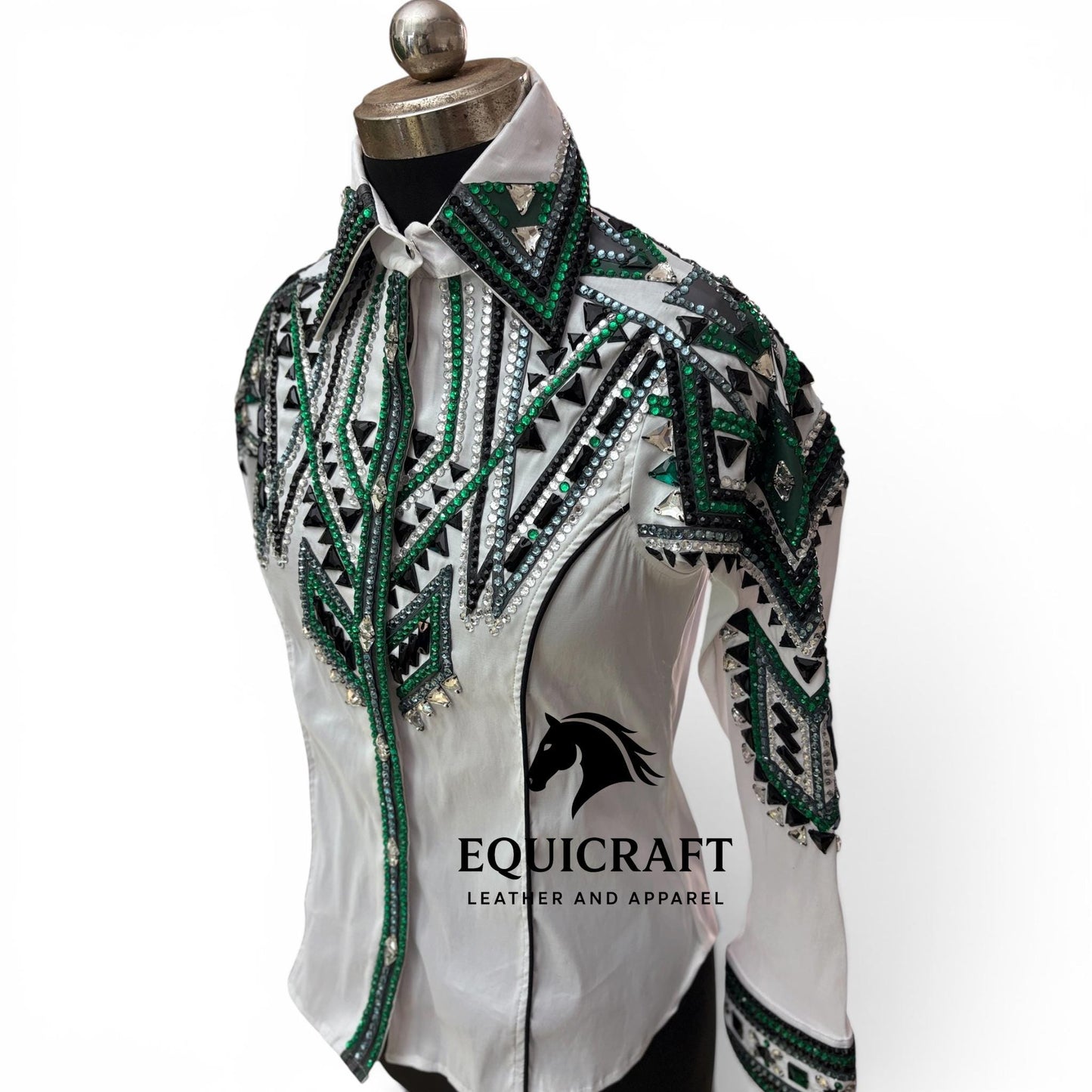 White Western Show Shirt | Rodeo Shirt Women | Cowgirl Show Clothing | Equestrian Apparel