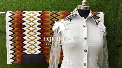 Western Showmanship Set | Crystal Show Shirt with Wool Saddle Blanket | Custom Options
