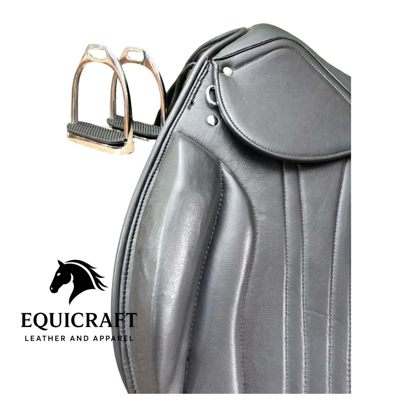 Black Leather Dressage Saddle | Long Flap English Saddle