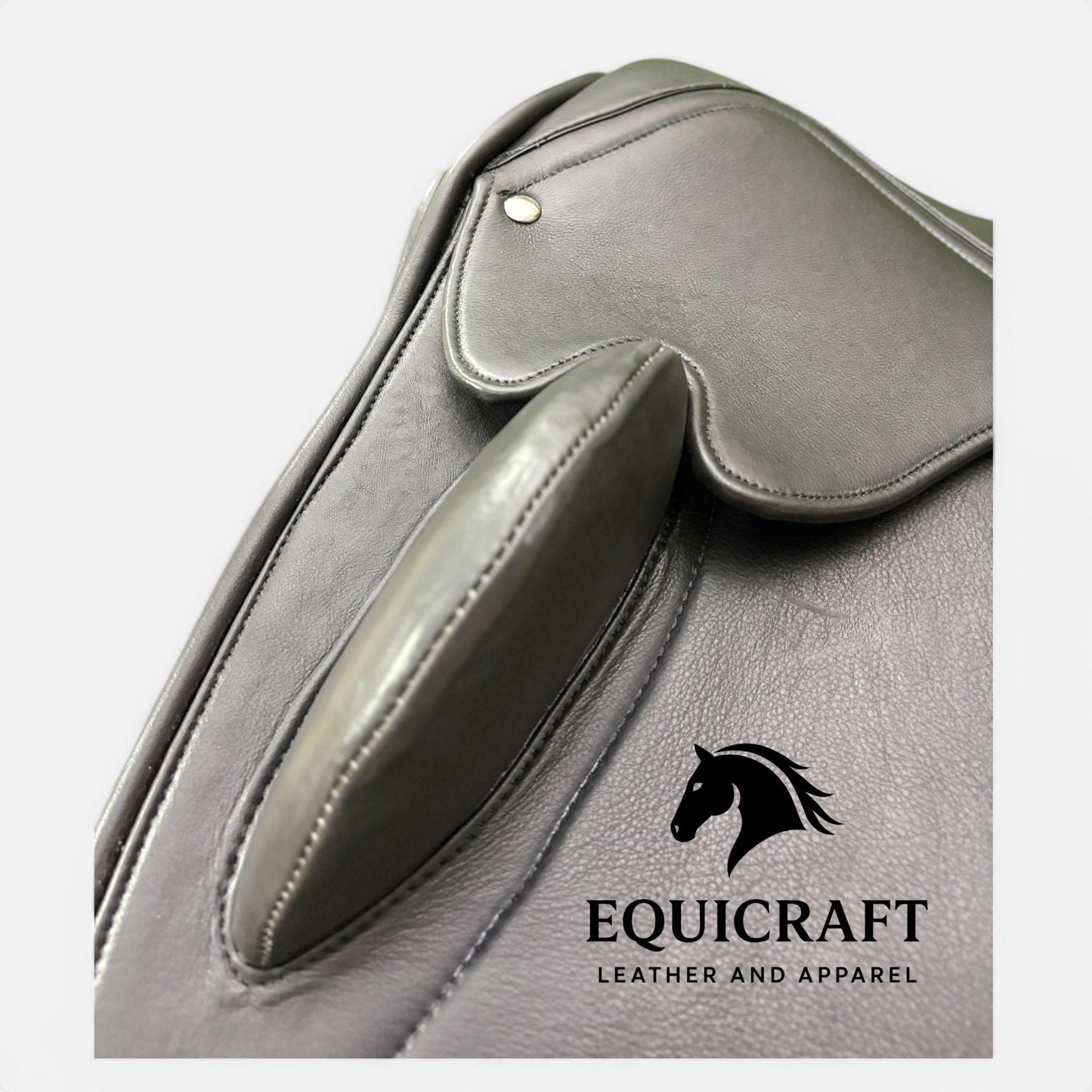 Black Leather Dressage Saddle | Long Flap English Saddle