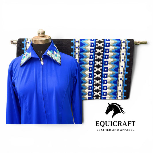 Western Showmanship Set | Crystal Show Shirt with Wool Saddle Blanket | Custom Options