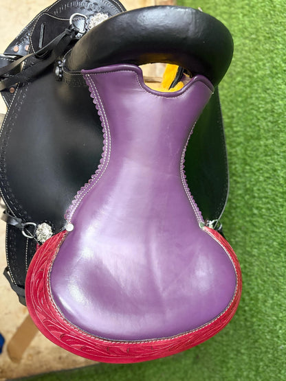 Western Leather Endurance Saddle | Black Trail Riding Saddle