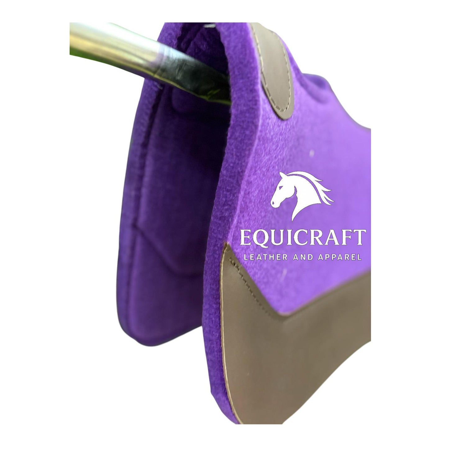 18 MM purple  Woollen Felt Saddle Pad with Leather | Western Riding Pad | 30X30" & 32X32"