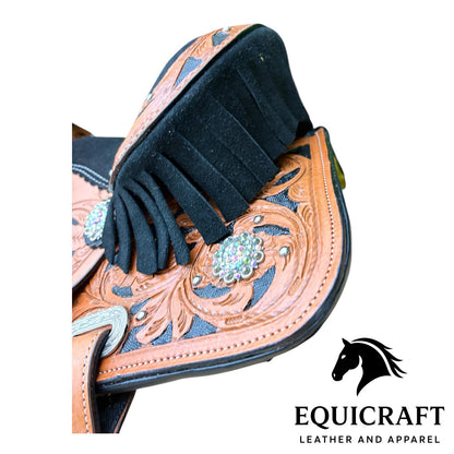 Hand Tooled Western Leather Saddle with Tack Set
