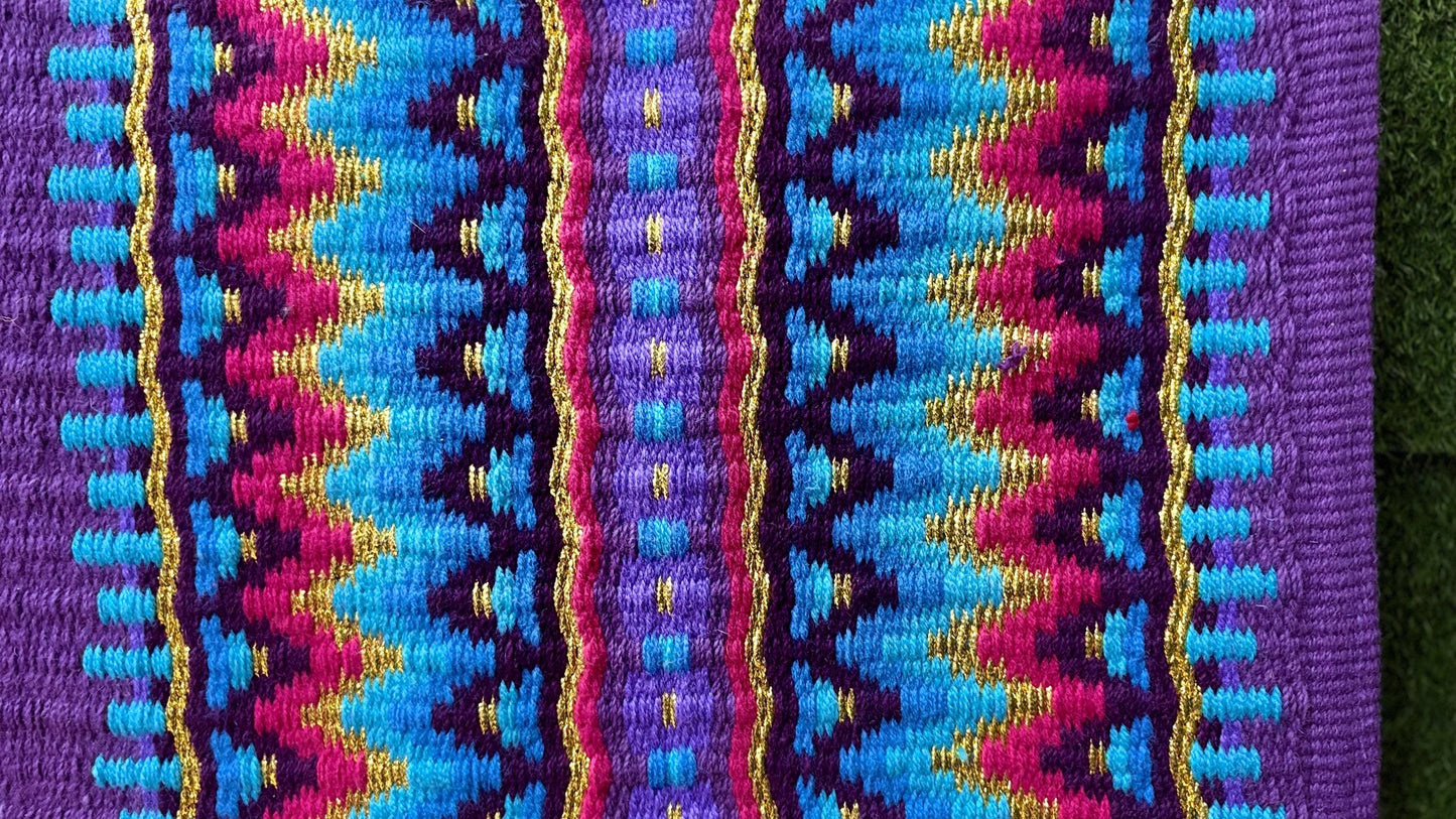 Western Saddle Pad | Purple Saddle Blanket | Wool Horse Pad | Multicolor Southwest Show Pad | Horse Tack Gift