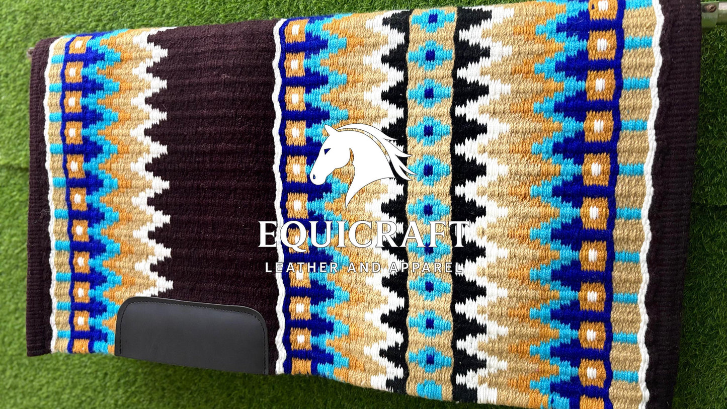 Western Wool Show Blanket | Handwoven Saddle Pad | Custom Horse Tack for Trail & Arena Riding