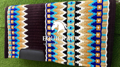 Western Wool Show Blanket | Handwoven Saddle Pad | Custom Horse Tack for Trail & Arena Riding
