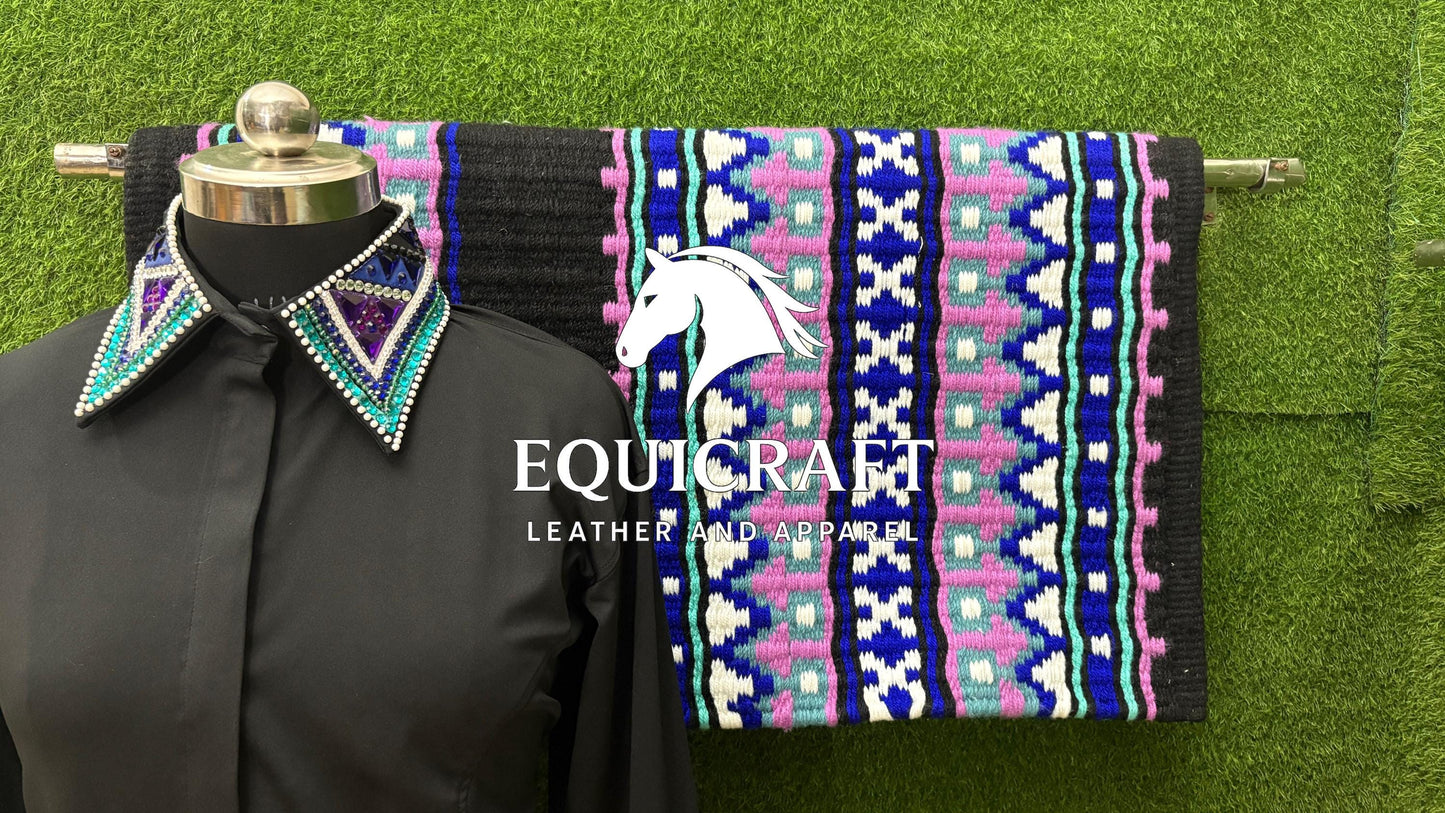 Western Showmanship Set | Crystal Show Shirt with Wool Saddle Blanket | Custom Options