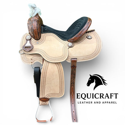 Western Leather Saddle Hand tooled Leather saddle-All sizes