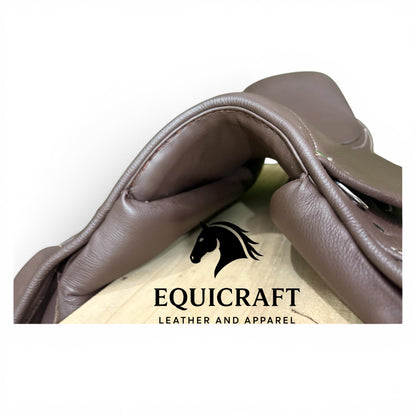 Premium Close Contact Saddle | Brown Leather English Riding Saddle for Training & Jumping