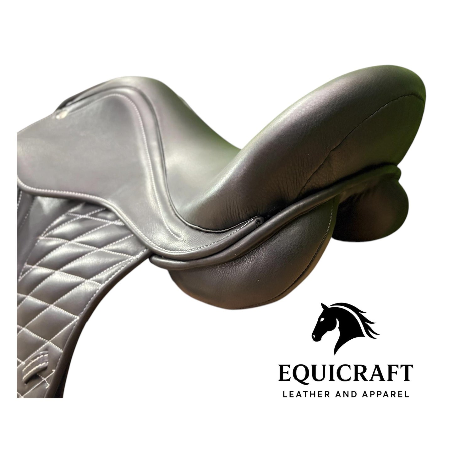 Black Leather Dressage Saddle | Long Flap English Saddle
