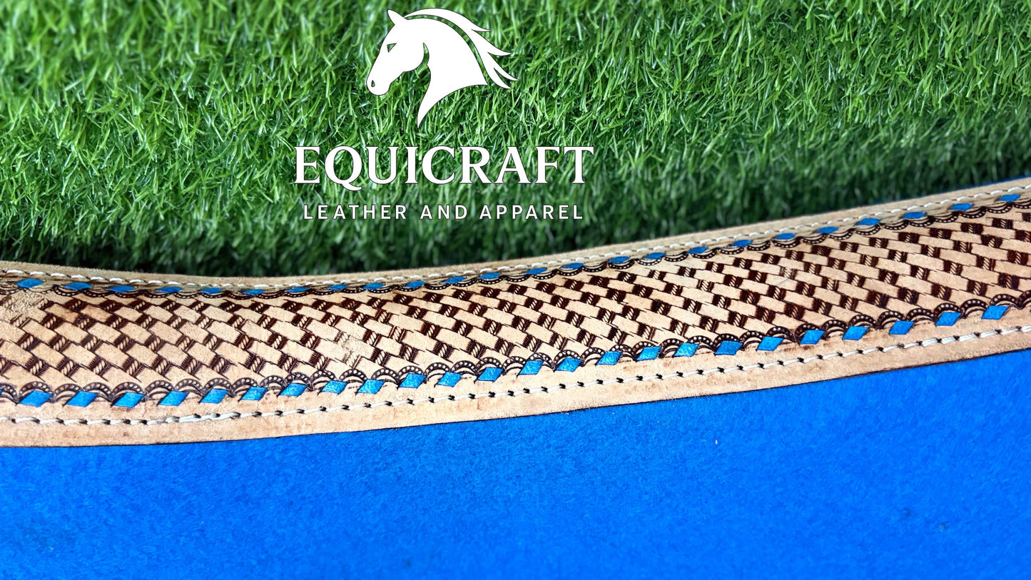 18 MM Woollen  Felt Western Saddle Pad | Hand-Carved Leather Horse Tack