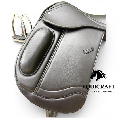 New Design Premium Leather Dressage Saddle with Iron Stirrup| Long Flap English Saddle | All Sizes 14" to 18"