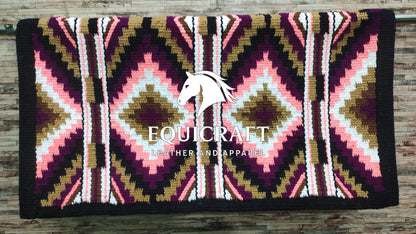Western Saddle Blanket Handmade | Thick Wool Horse Saddle Pad | Cowboy Ranch Riding Blanket | Equestrian Tack | Trail Riding Gear