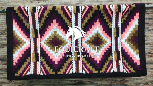 Western Saddle Blanket Handmade | Thick Wool Horse Saddle Pad | Cowboy Ranch Riding Blanket | Equestrian Tack | Trail Riding Gear