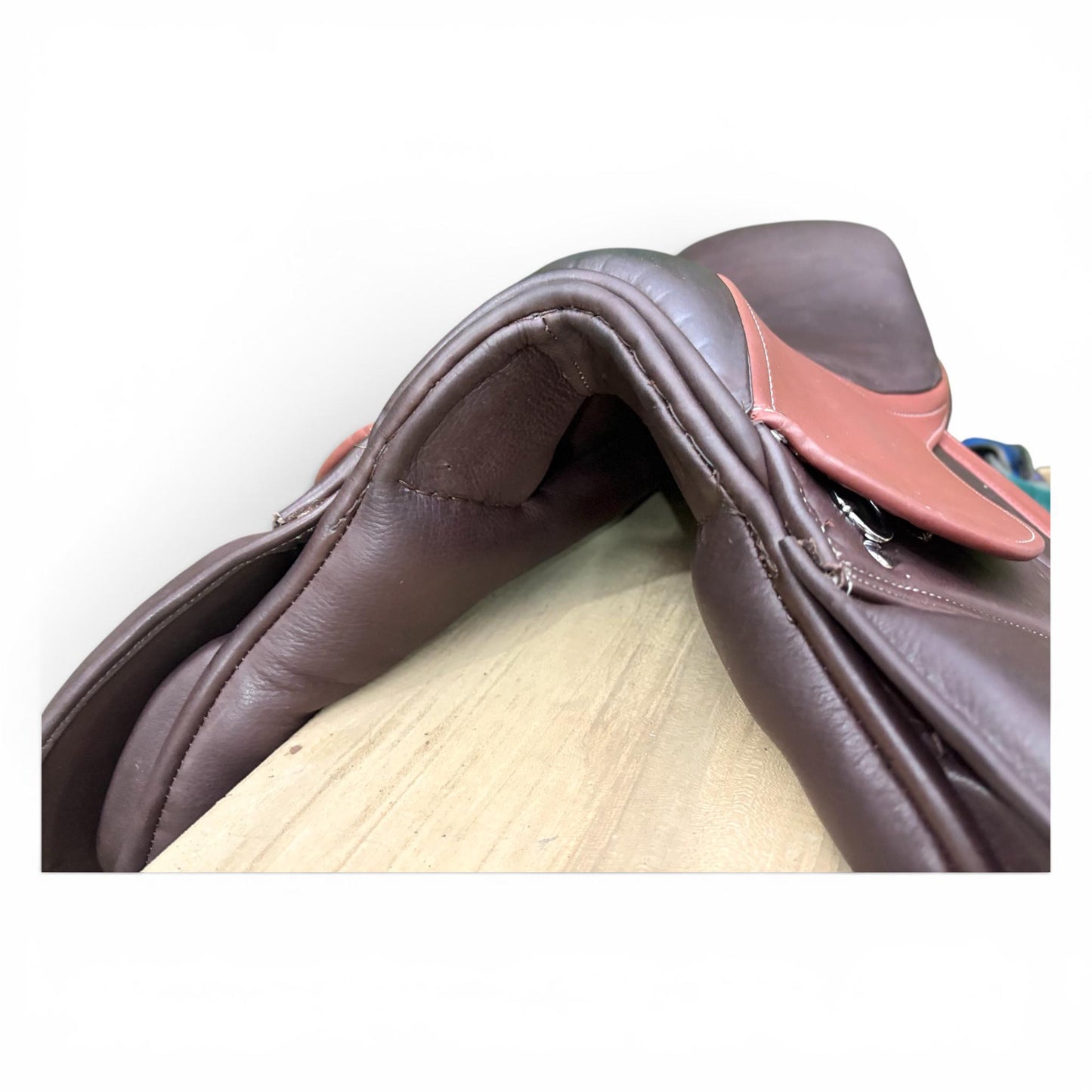 Double tone Premium Close Contact Saddle | Brown Leather English Riding Saddle for Training & Jumping
