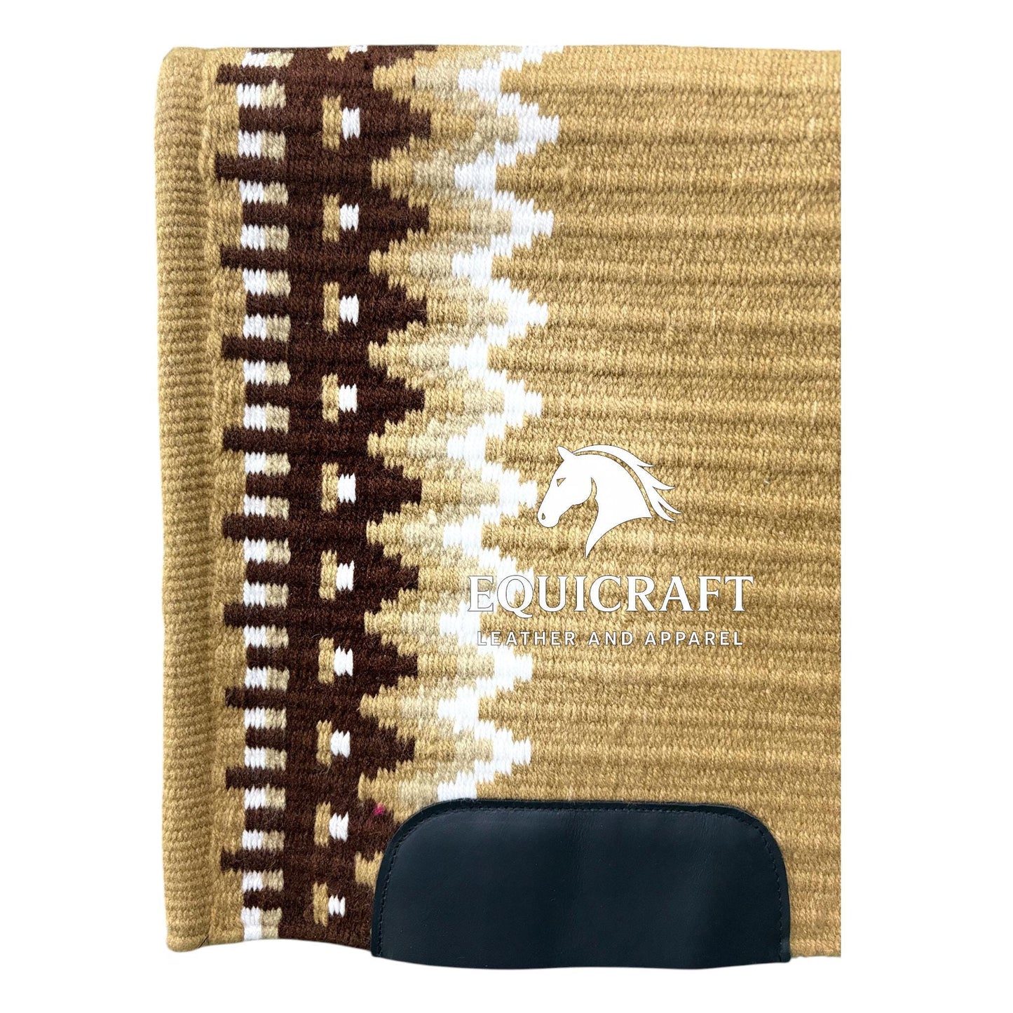 Gold Burgundy Wool Western Saddle Pad – Aztec Zigzag Show Pad | Horse Blanket Barrel Racing Rodeo Ranch Tack SIZE 36X40