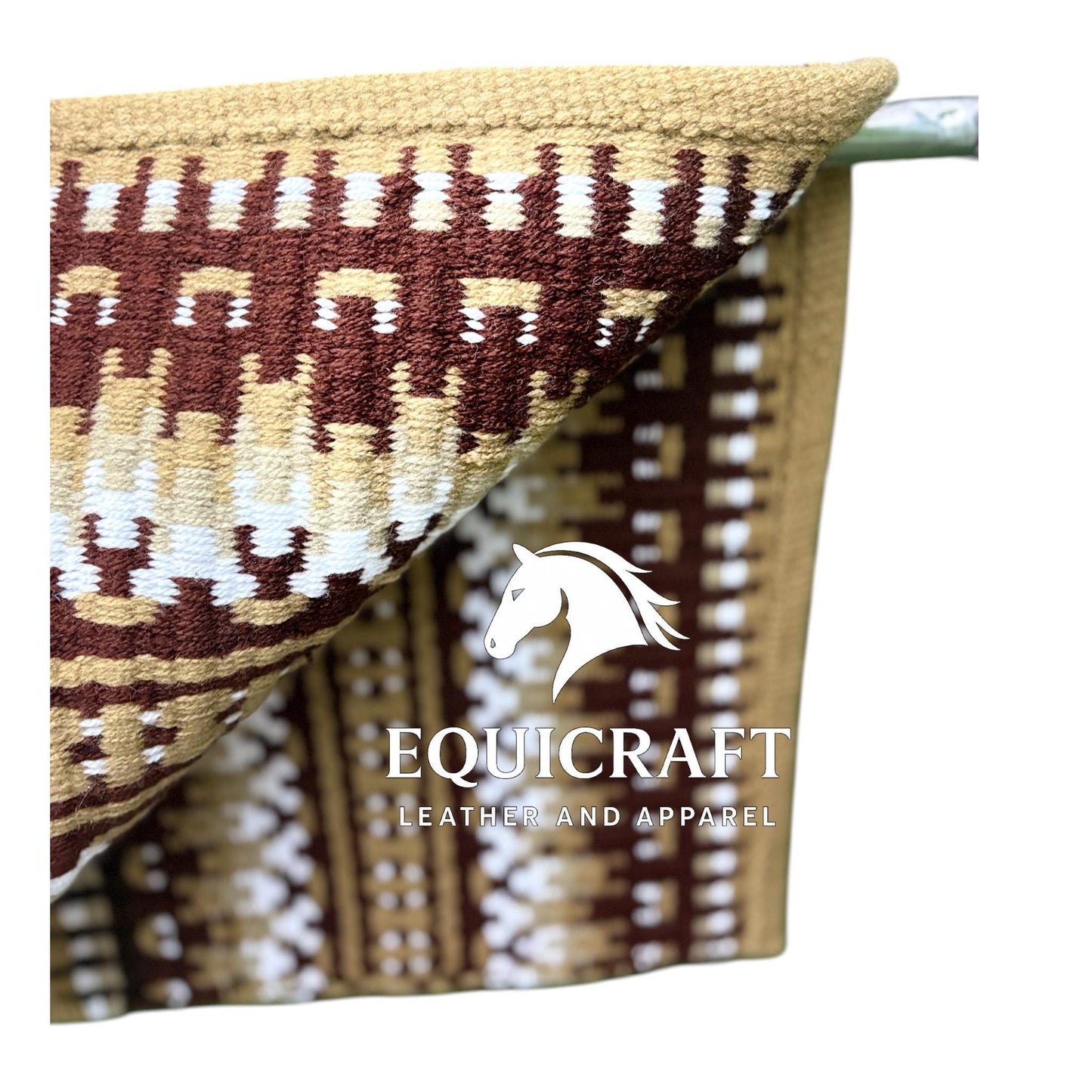Gold Burgundy Wool Western Saddle Pad – Aztec Zigzag Show Pad | Horse Blanket Barrel Racing Rodeo Ranch Tack SIZE 36X40