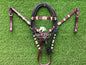 Burgundy Braided Rawhide Western Headstall & Breast Collar Set – Plain Horse Tack | Barrel Racing Rodeo Cowboy Gear