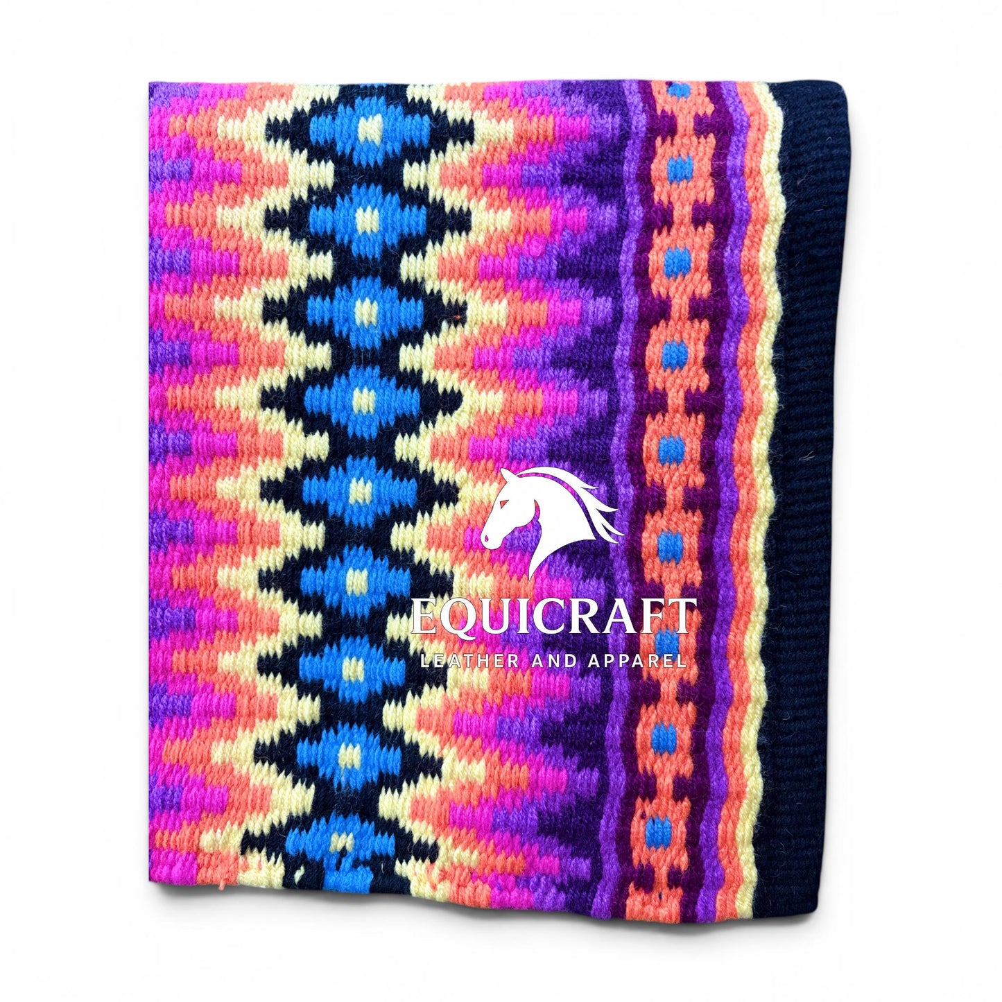 Purple Orange Wool Western Saddle Pad –Horse Blanket Barrel Racing Rodeo Tack Show Pad |