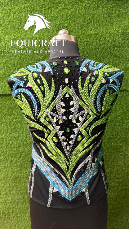 Western Show Vest | Hand-Embellished Crystal Competition Vest | Showmanship Apparel (All Sizes)